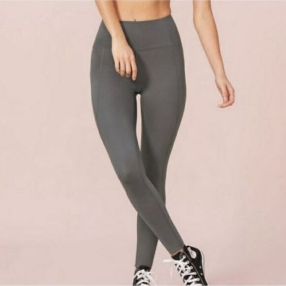 Girlfriend Collective Dark Gray Smoke Colored High Rise Leggings - Picture 10 of 15